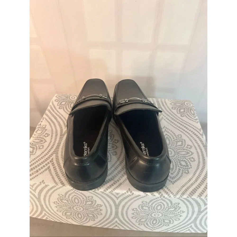 Akademiks Black Slip On Square Toe Comfort Buckle Loafer Dress Shoe Size 10